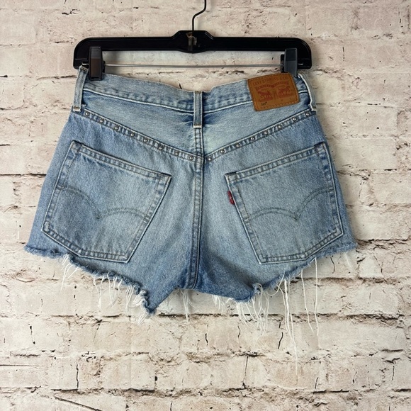 Levis 501 Limited Edition Denim Shorts Size 25 Snake Studs Embroidered Taylor XX - Picture 5 of 8